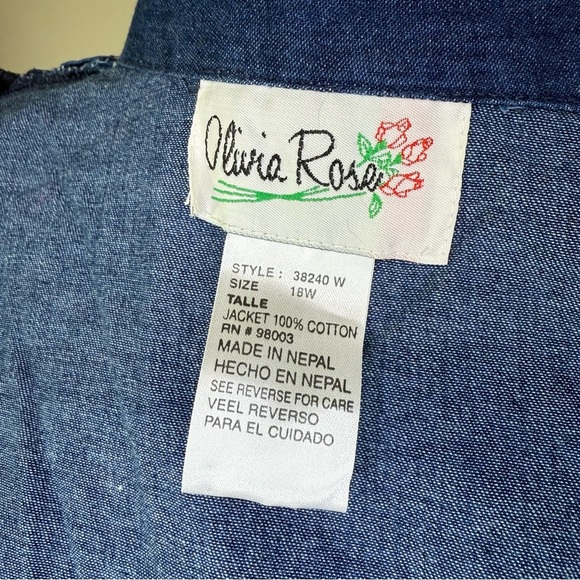 Vintage Olivia Rose Embroidered Denim Cropped Shirt - Picture 5 of 5